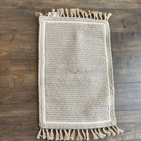 Threshold Beige Woven Fringe Rug - Picture 2 of 3